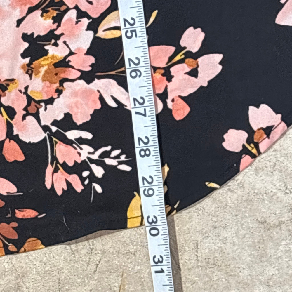Torrid Harper Georgette 3/4 Sleeve Blouse Women's 2X Black Pink Artsy Floral - Picture 7 of 12